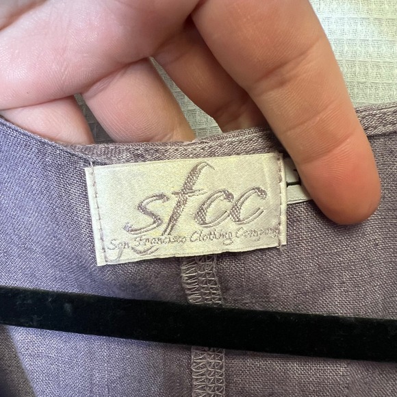 San Francisco Clothing Company Purple 100% Linen Sleeveless Maxi Dress Large - Picture 6 of 7